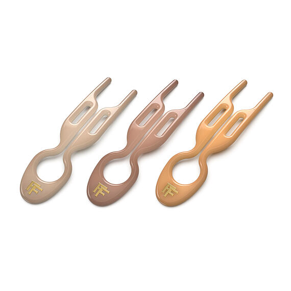 Fiona Franchimon Nº 1 Hairpin Paris Collection (Satin Sand, Smooth Caramel, Soft Beige) 3 St.