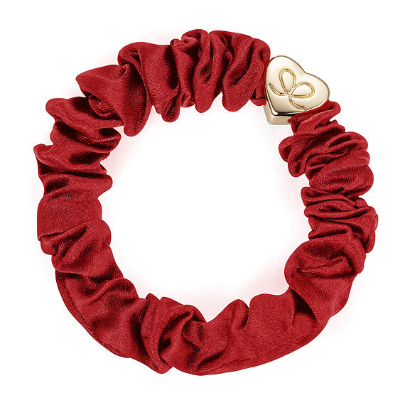 By Eloise London Gold Heart Silk Scrunchie
